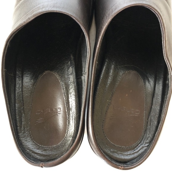 Dansko Dark Brown Leather Wedge Heel Mule - Picture 5 of 12